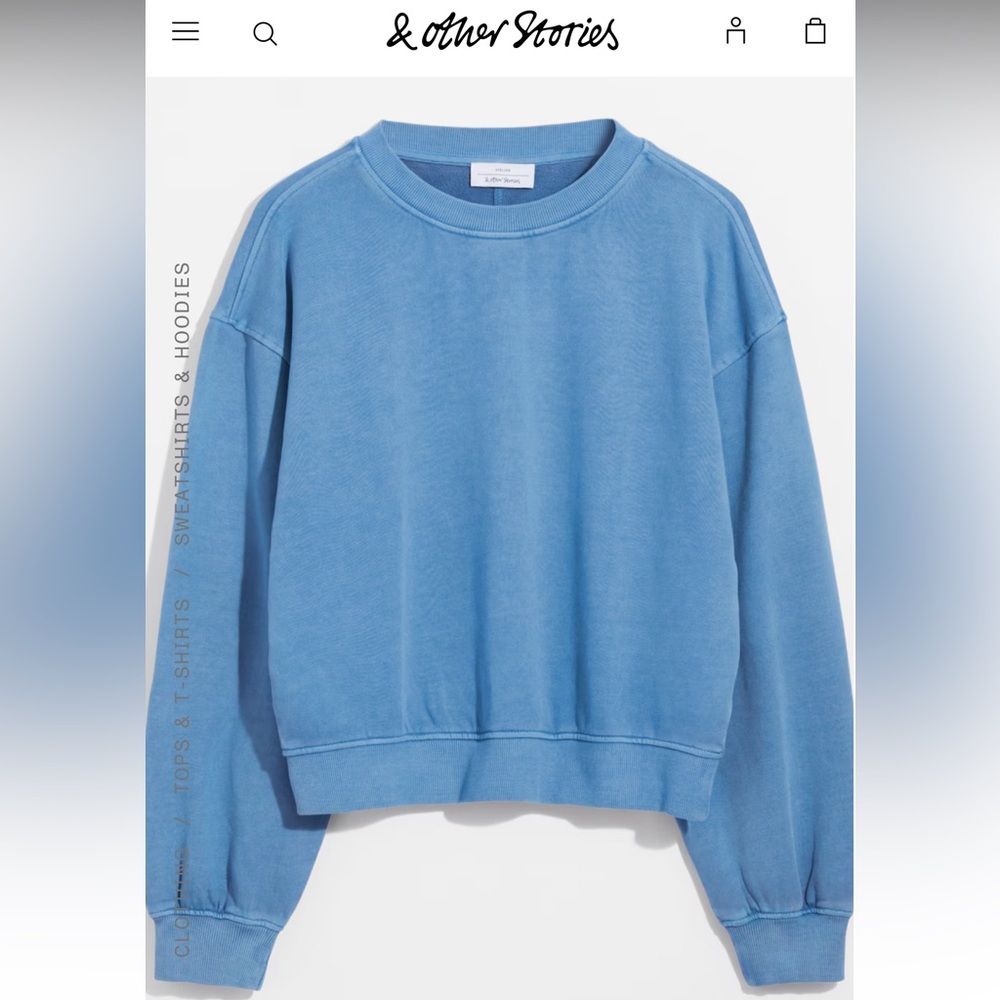 & Other Stories Denim Blue Crewneck Sweater